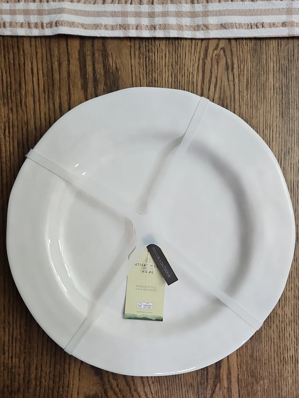 Artisan White Ceramic Dinner Plate - Clean Round Design - Set of 4